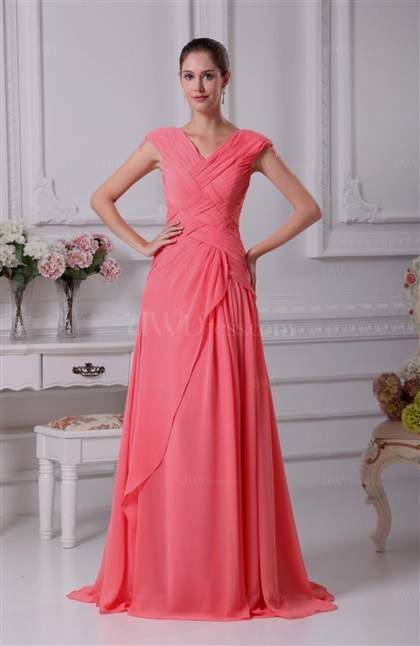 coral bridesmaid dresses with long sleeves 2018