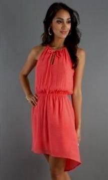 coral high low summer dress 2017-2018