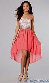 coral high low summer dress 2017-2018