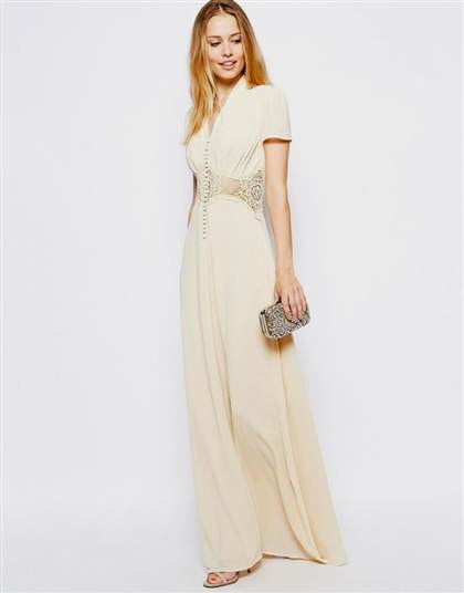 cream maxi dress with sleeves 2017-2018