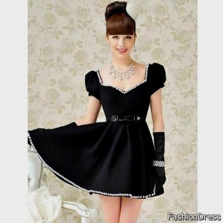 cute short black dresses with sleeves 2017-2018