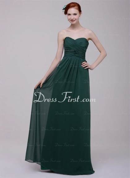 dark green chiffon prom dress 2017-2018