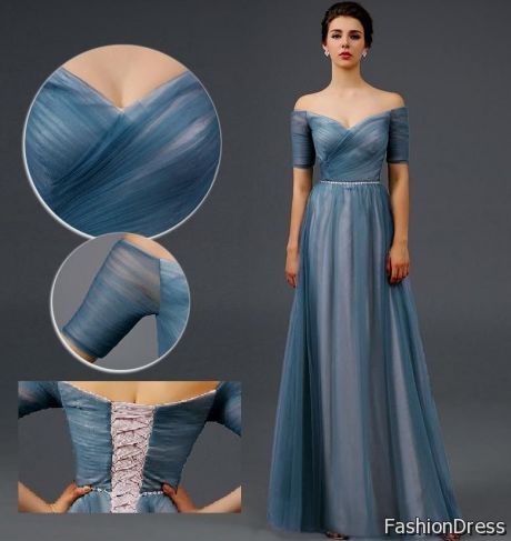 dusty blue mother of the bride dress 2017-2018