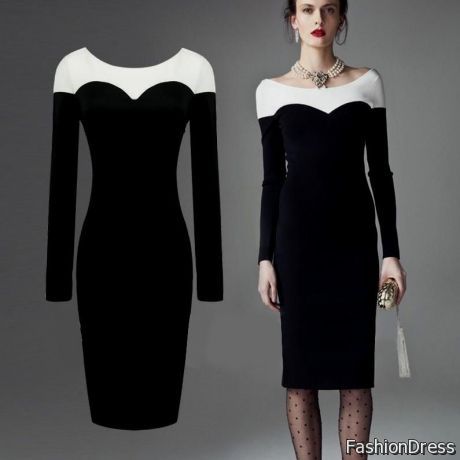 elegant black and white dress 2017-2018