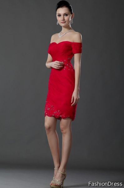 elegant red cocktail dress 2017-2018