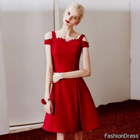 elegant red cocktail dress 2017-2018