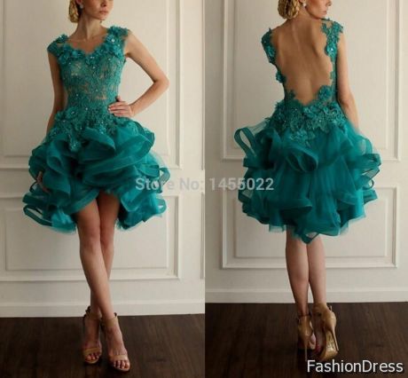 emerald green lace cocktail dress 2017-2018