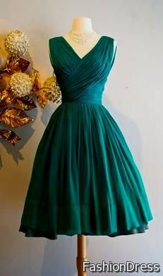 emerald green vintage cocktail dress 2017-2018