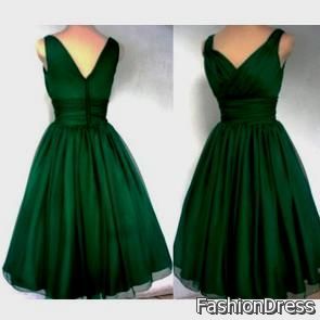 emerald green vintage cocktail dress 2017-2018