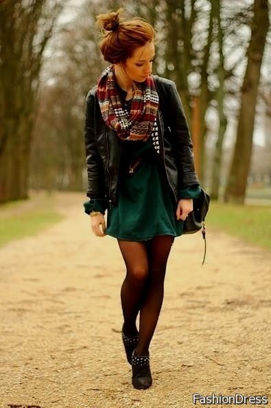 fall dresses with tights 2017-2018