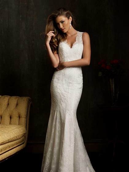 fit and flare wedding dress with straps 2017-2018