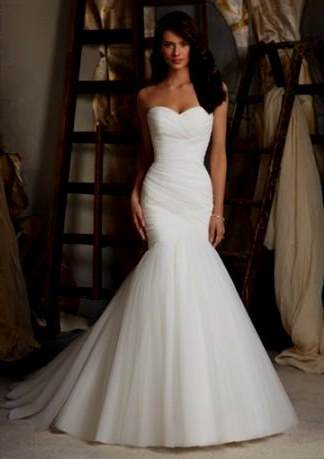 fit and flare wedding dress with straps 2017-2018