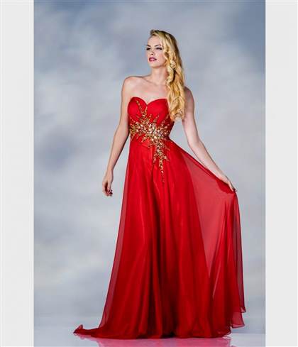 gold and red prom dresses 2017-2018