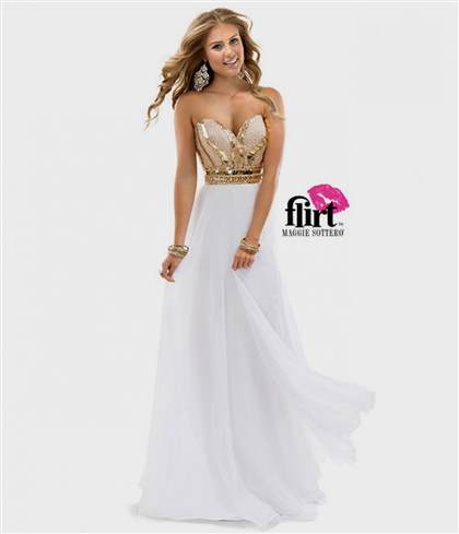 gold and white dress prom dress 2017-2018
