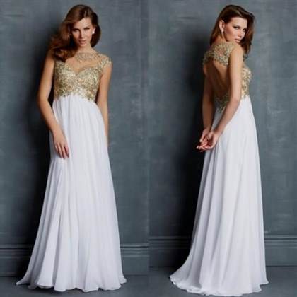 gold and white prom dresses 2017-2018
