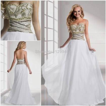 gold and white prom dresses 2017-2018