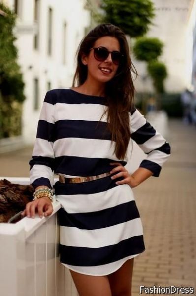 gold and white striped dress 2017-2018