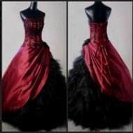 gothic red and black prom dress 2017-2018