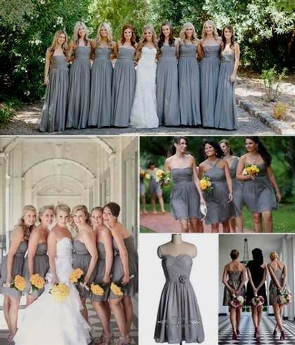 gray and yellow bridesmaid dresses 2018