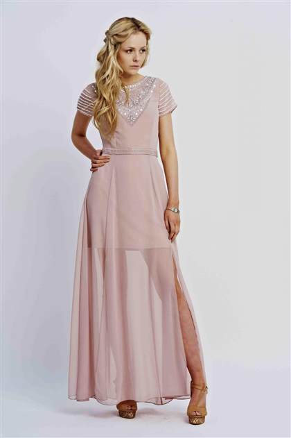 halston heritage blush pleated maxi dress 2017-2018