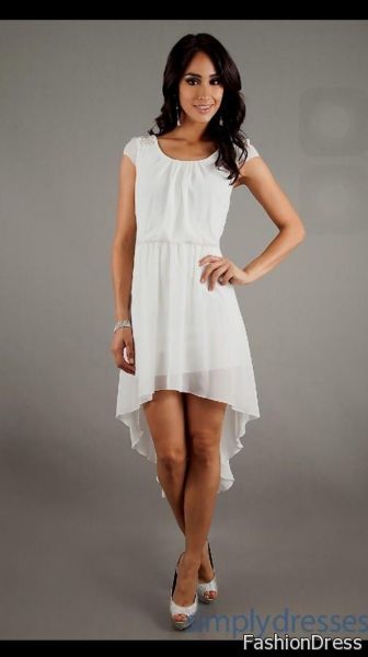 high low dresses casual white 2017-2018
