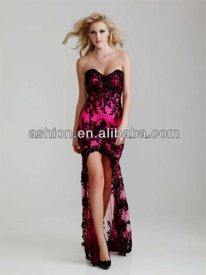 hot pink and black prom dress 2018