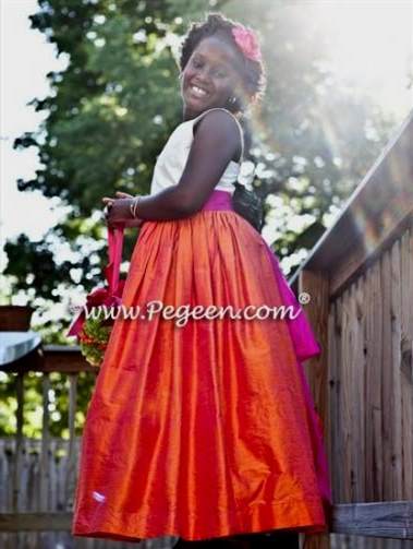 hot pink and orange bridesmaid dresses 2017-2018