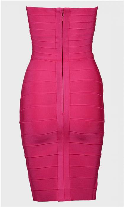 hot pink strapless dresses 2017-2018