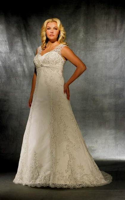 ivory lace wedding dress plus size 2017-2018