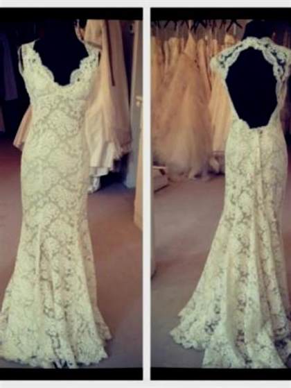 lace open back wedding dress monique lhuillier 2018
