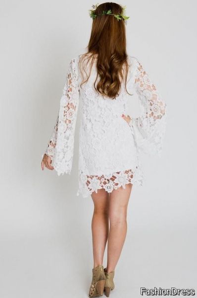 lace white bohemian dress 2017-2018