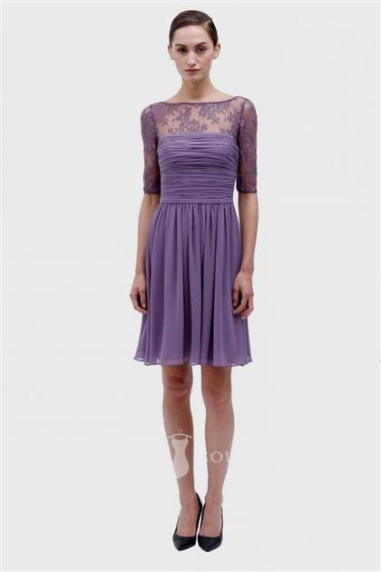 lavender bridesmaid dresses with lace sleeves 2018