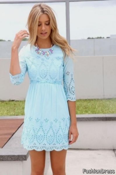 light blue dresses with sleeves 2017-2018