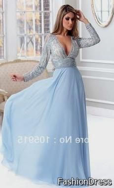 light blue dresses with sleeves 2017-2018