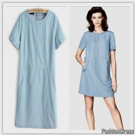 light blue short sleeve casual dress 2017-2018