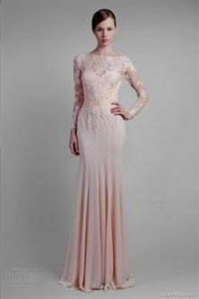long blush lace bridesmaid dresses 2017-2018