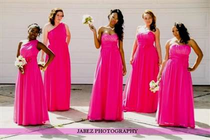 long hot pink bridesmaid dresses 2018