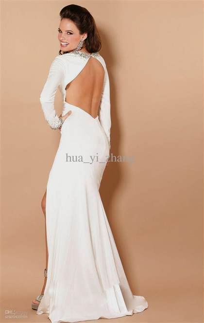 long sleeve white prom dress 2017-2018