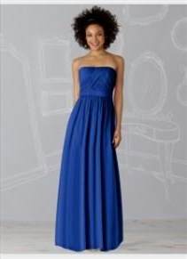 long strapless blue dress 2018