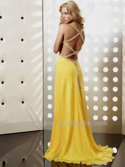 long yellow mermaid prom dresses 2017-2018