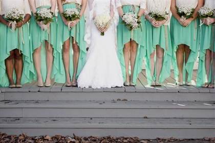 mint and gold bridesmaid dresses 2018