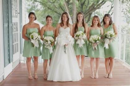 mint green strapless bridesmaid dresses 2018