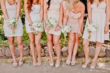 mismatched neutral bridesmaid dresses 2017-2018