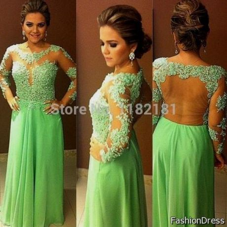 neon green lace prom dresses 2017-2018