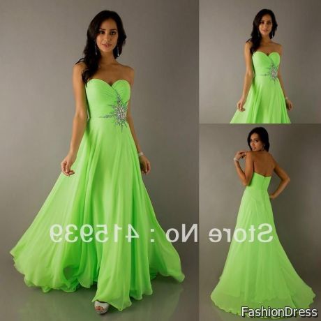 neon green lace prom dresses 2017-2018