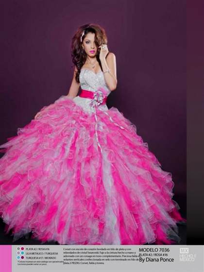 neon pink prom dresses ball gown 2017-2018