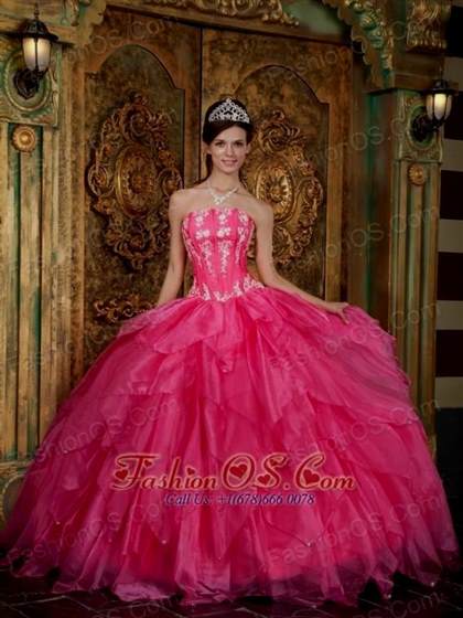 neon pink prom dresses ball gown 2017-2018