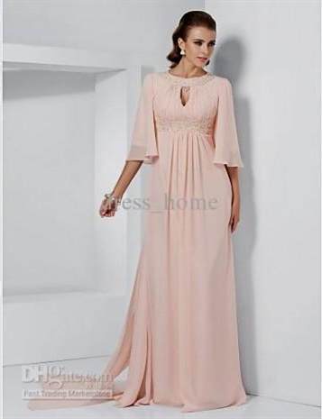 pale pink bridesmaid dresses with sleeves 2017-2018