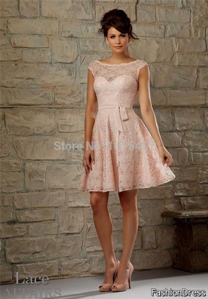 pale pink lace bridesmaid dresses 2017-2018