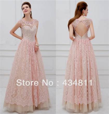 pastel pink lace prom dresses 2017-2018